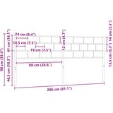  Metalno zamjensko uzglavlje bijelo 200 cm | shoptok.hr