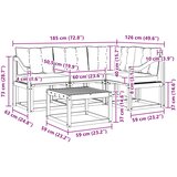  Set vanjskih sofa 5 kom. Prirodna i svijetlo siva | shoptok.hr