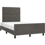  Posteljni okvir z vzglavjem temno siv 120x200 cm žamet, (20788229) | Shoptok.si