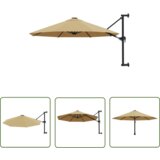  The Living Store Stenski senčnik s kovinskim drogom 300 cm taupe - Senčnik, (21743564) | Shoptok.si