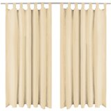 MIKRO Satenske Zavjese 2 kom s Tregerima 140x225 cm Bež | shoptok.hr