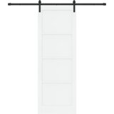 vidaXL Klizna vrata s okovom Bijela 83x232 cm Masivna drvena borovina | shoptok.hr