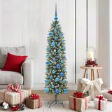  Umjetno vitko božićno drvce Zelena i bijela 150 cm | shoptok.hr