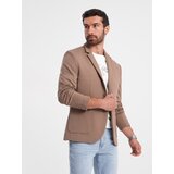 Ombre Men's jacket with patch pockets - dark beige | Shoptok.si