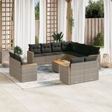 Maison Chic Seti vrtnega pohištva - Vrtna garnitura - Vrtni pohištvo set 12-delna z blazinami siva poli ratan, (21809933) | Shoptok.si