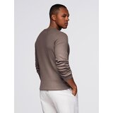Ombre Men's ribbed sweater with buttons at the neckline - ash | shoptok.hr
