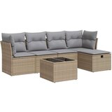 vidaXL 6-dijelni set vrtnih sofa s jastucima bež od poliratana | shoptok.hr
