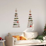  Viseća božićna drvca s vrhom zvijezda 2 kom 42 x 90 cm prirodne grane | shoptok.hr