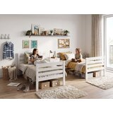 BMS Dječji drveni krevet na kat Eryk s ladicom 190x90 cm, bijeli, s madracima od PE pjene 8 cm | shoptok.hr