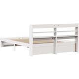 vidaXL Posteljni okvir z vzglavjem brez vzmetnice bel 140x200 cm | Shoptok.si