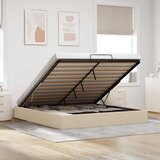  Otomanski okvir kreveta bez madraca krem 200x200 cm od tkanine | shoptok.hr