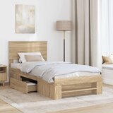  Okvir za krevet s uzglavljem Sonoma hrast 90 x 200 cm - sonoma hrast 90 x 200 cm | shoptok.hr