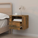  Zidni noćni ormarić boja dimljenog hrasta 50x36x40 cm | Eponuda.com