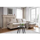 Miuform Bež raztegljiva kotna sedežna garnitura iz rebrastega žameta (desni kot) Lofty Lilly – | Shoptok.si