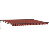 vidaXL Retraktilna tenda Oranžna in Rjava 450x300 cm blago - - Oranžna - 37.46 - 450x300 cm - 2025- | Shoptok.si