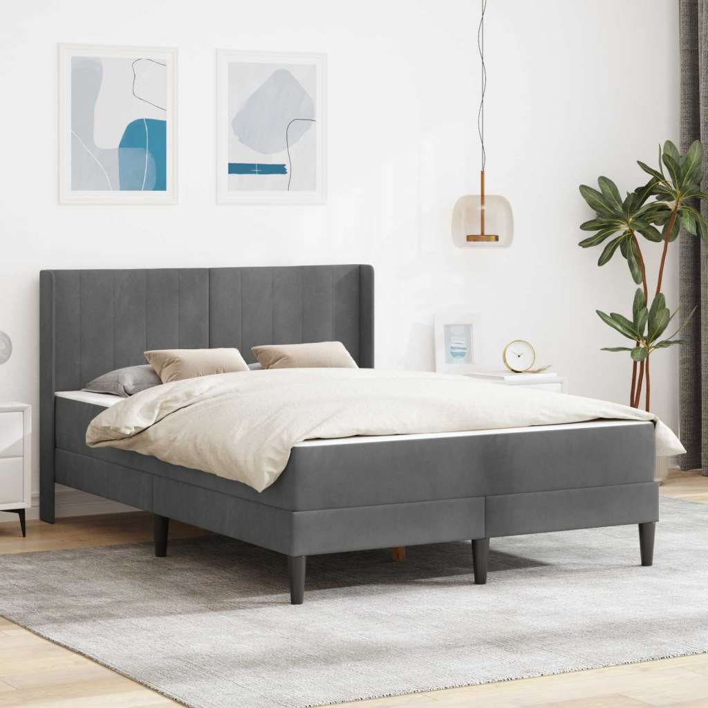  Okvir za krevet Tamno siva 160 x 200 cm Baršun - Tamno siva 160 x 200 cm | shoptok.hr