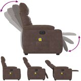  Električni masažni naslanjač rjava mikrovlakna, (22123326) | Shoptok.si