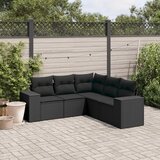 vidaXL 5-dijelna vrtna garnitura od poliratana s jastucima crna | shoptok.hr