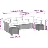  Sjedeća garnitura za vrt 7 kom. Crna poliratan 289 x 154 x 69 cm | shoptok.hr