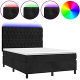  box spring s madracem LED crni 140x200 cm baršun | shoptok.hr