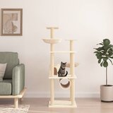 vidaXL Penjalica za mačke sa stupovima za grebanje krem 141 cm Cijene