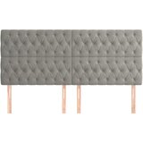  Uzglavlje svijetlosivo 200x7x118/128 cm baršunasto | shoptok.hr