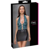 Cottelli - čipkasta sjajna haljina s čipkom (crno-zelena) - XL | shoptok.hr