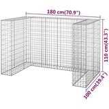  Gabionski zid za kante od pocinčanog čelika 180 x 100 x 110 cm | shoptok.hr