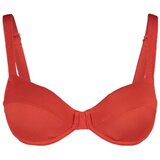 Trendyol Red Textured Balconette Bikini Top Cene