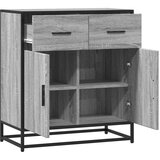 vidaXL Komoda siva sonoma 68x35x76 cm inženirski les in kovina | Shoptok.si