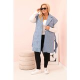 Kesi Włoski Women's Plus Size quilted vest with belt and collar brown | Shoptok.si