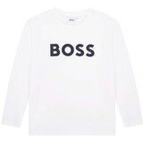 Boss Otroška bombažna majica z dolgimi rokavi bela barva | Shoptok.si