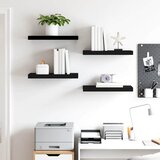  Plutajuće zidne police 4 kom crne 50 x 23 x 3,8 cm MDF | shoptok.hr