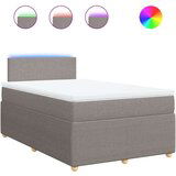 vidaXL Krevet s oprugama i madracem smeđesivi 120 x 200 cm od tkanine | shoptok.hr