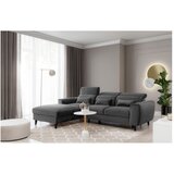 ELTAP Temno siva žametna raztegljiva/s prostorom za shranjevanje kotna sedežna garnitura (levi kot/z ležalnikom) Foble – | Shoptok.si