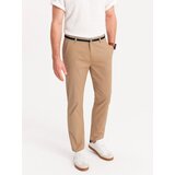 Ombre Men's chino pants with decorative waistband - sand | shoptok.hr