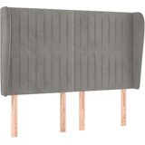  Uzglavlje s ušima svjetlosivo 147x23x118/128 cm baršunasto | shoptok.hr