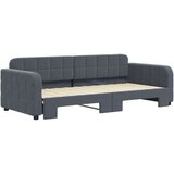 vidaXL Izvlečna dnevna postelja temno siva 90x200 cm žamet | Shoptok.si