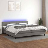  Box spring s madracem LED tamnosivi 200x200 cm tkanina | shoptok.hr