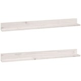 vidaXL Stenske police 2 kosa bela 110x11x9 cm trdna borovina | Shoptok.si