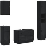  Set kupaonskih ormara od 4 dijela HOORN Crna Konstruirano drvo | shoptok.hr