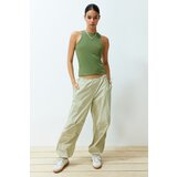 Trendyol Khaki Faded/Faded Effect Cotton Halter Neck Fitted Elastic Knitted Undershirt | shoptok.hr