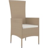  Blagovaonski stol i stolice u vrtu 7 pcs Bež Crna 160 x 80 x 73 cm | shoptok.hr