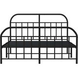  Metalni okvir kreveta uzglavlje i podnožje crni 140x190 cm | shoptok.hr