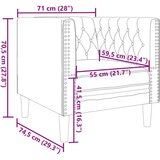  Fotelj chesterfield temno siv žamet | Shoptok.si