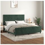  Posteljni okvir z vzglavjem temno zelen 160x200 cm žamet | Shoptok.si