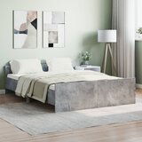  The Living Store Posteljni okvir z vzglavjem in vznožjem betonsko siv 135x190 cm - Posteljni Okvir, (21502681) | Shoptok.si