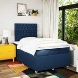  Krevet s oprugama i madracem plavi 120 x 190 cm od tkanine | shoptok.hr