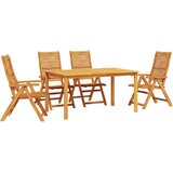  Vrtni set za objed 5 kom. Smeđa Čvrsto drvo akacije 150 x 90 x 75 cm | Shoptok.si