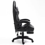 Lean Toys Igralni stol LEAN črna– ergonomski gaming stol z naslonom za noge | Shoptok.si